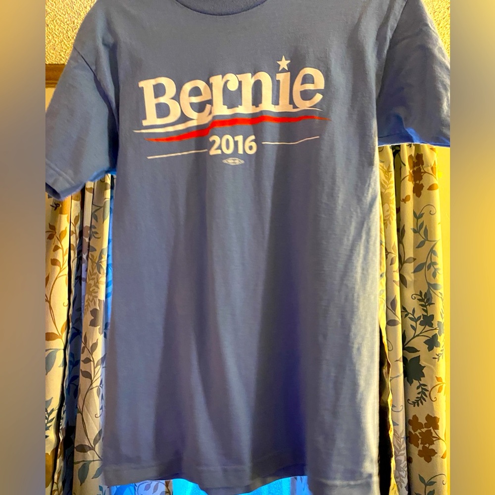 Bernie Sanders 2016 JOIN THE REVOLUTION T-shirt, light blue,medium, 100% cotton